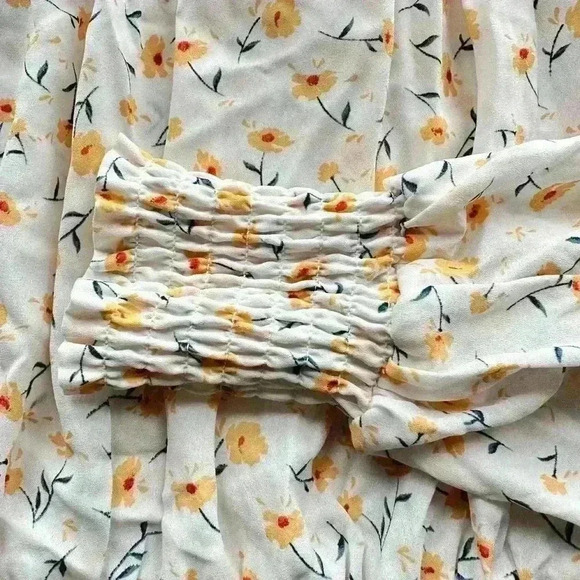 Helen Owens x Aqua NWT Off The Shoulder Smocked Cottagecore Blouse S - Picture 7 of 8